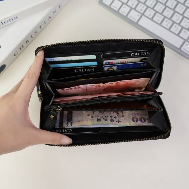 【24hr快速出貨】ㄇ型拉鍊式真皮長夾-072009 五色