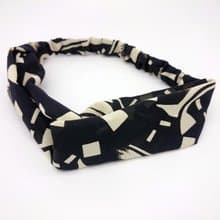 黑與米白鬆緊帶交叉款髮帶 hairband  *SK*