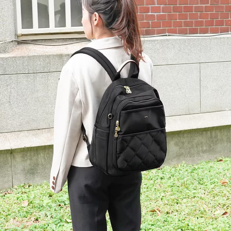秀麗簡約機能款通勤休閒後背包23346-黑色