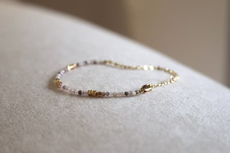 手鍊 蛋白石 粉碧璽 天然石 - 進攻-