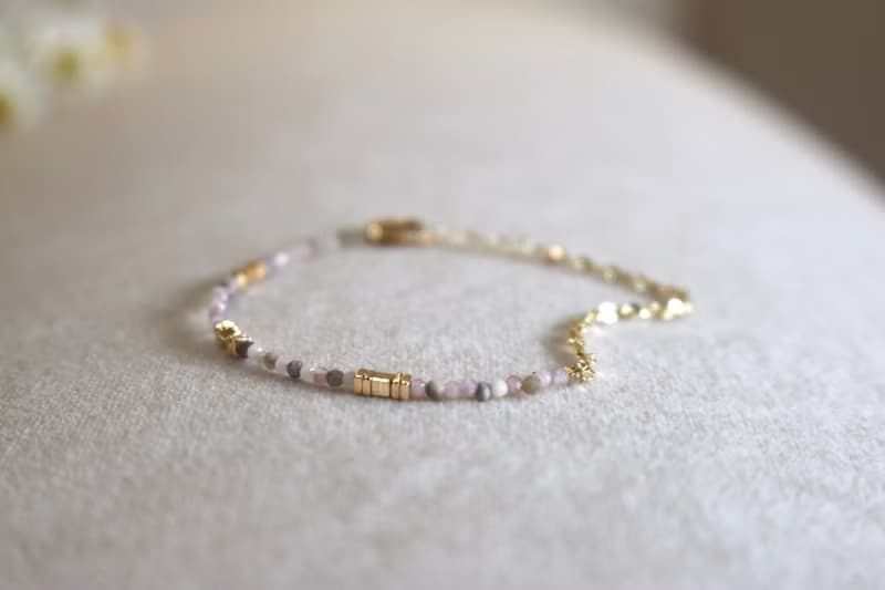 手鍊 蛋白石 粉碧璽 天然石 - 進攻-