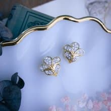 Nina Ricci 立體棕櫚圖騰Art Deco風格耳環－法國董首飾 Vintage