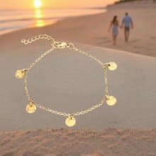 【槌紋流光】圓槌紋吊墜手鍊 | 質感細膩 - 獨特韻律