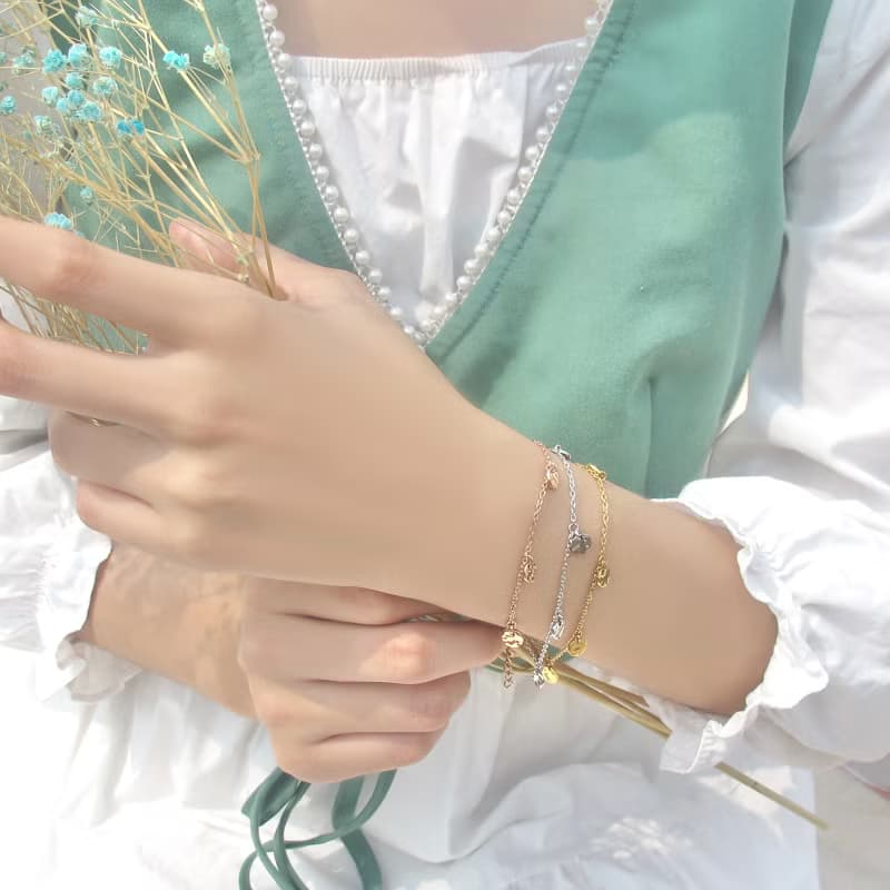 【槌紋流光】圓槌紋吊墜手鍊 | 質感細膩 - 獨特韻律