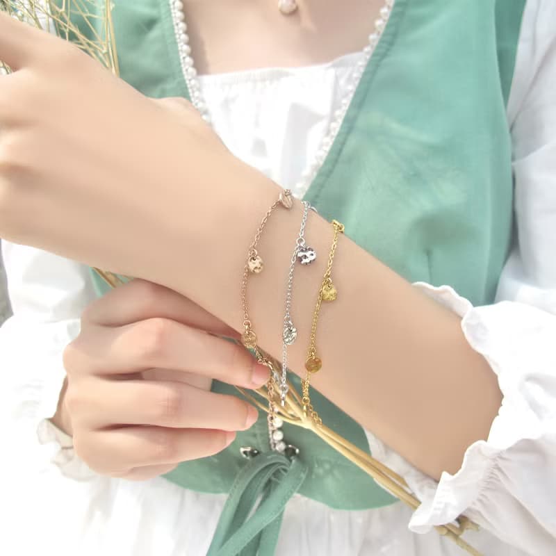 【槌紋流光】圓槌紋吊墜手鍊 | 質感細膩 - 獨特韻律