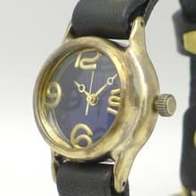 Lady on Time-B ブルーダイアル 手作り時計 HandCraftWatch  Lady's Brass (305B BL/BK)