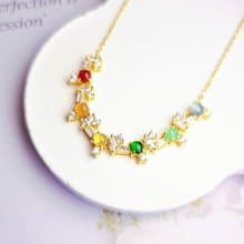 轉運|夢幻多寶彩虹|緬甸翡翠冰玻多寶蛋面3.5mm純銀鍍18k黃項鍊