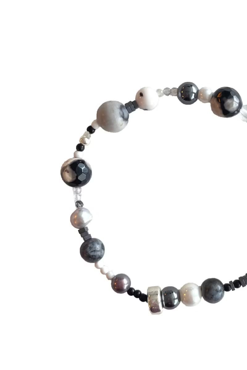 Gray Natural Stone Bracelet 015