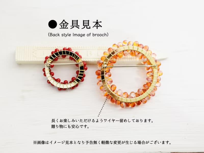 春限定【ブローチ・Sサイズ】春の花冠 パール リース・桜 菜の花 紫陽花 花畑 花束