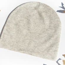 喀什米爾Cashmere針織羊絨帽 手工編織毛線帽 山羊絨編織帽-米灰