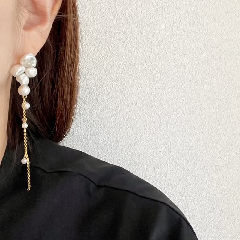 グロッシーパールピアス(イヤリング)