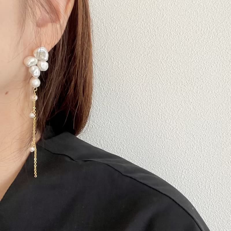 グロッシーパールピアス(イヤリング)
