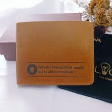 經文瘋馬皮全真皮牛皮皮夾/福音禮品/基督教禮物