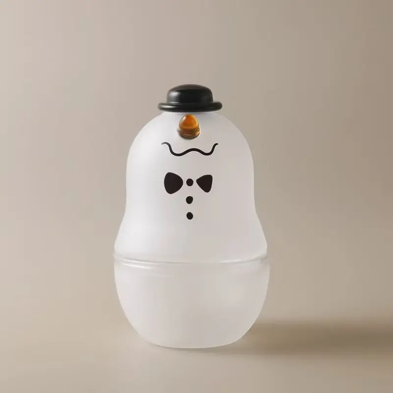 雪人變色造型玻璃燭罩/隨附小茶燭2入