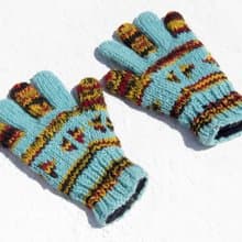 聖誕節禮物 聖誕禮物 交換禮物 限量一件 針織純羊毛保暖手套 / 針織手套 / 全指手套- 北歐風 漸層幾何圖騰