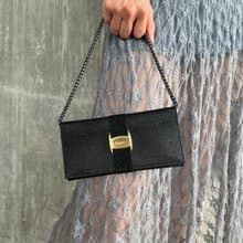 Ferragamo黑色紋理皮革長夾肩背手提斜肩包 送肩帶 日本中古