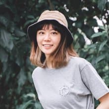 Balance 麻灰色 中性版刺繡Tee