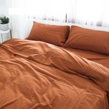 Cotton bedding set (fitted sheet + duvet cover + pillowcase) size 3.5 / 5 / 6 ft