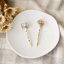 手工限定-鋯石蝴蝶結花朵髮夾套組