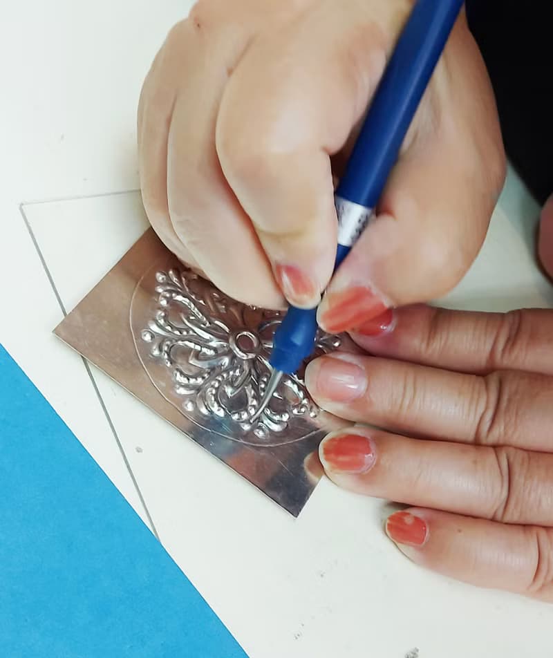 【體驗】【不需用火與敲打的錫雕金工】曼陀羅 圓滿錫雕隨身鏡