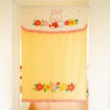 小兔子嗡嗡 80s復古昭和小兔子澆花門簾 刺繡布藝