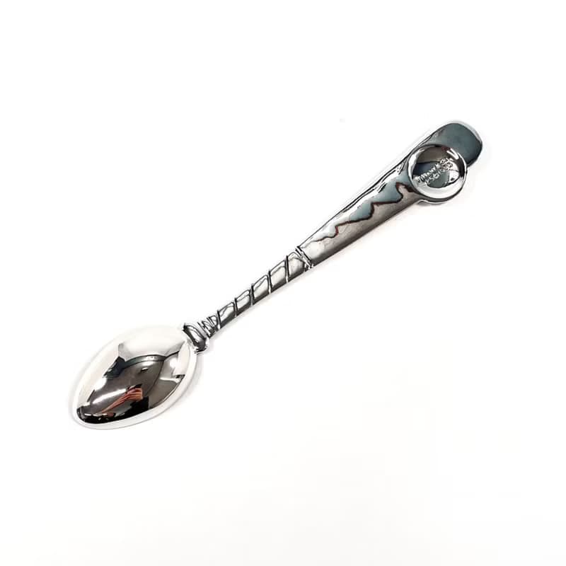 【日本直送 中古美品】ティファニー TIFFANY&Co. 食器 ベビースプーン ベースボール シルバー925 シルバー 新品仕上げ済み