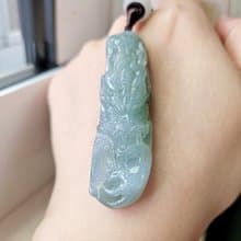 【親翠】天然翡翠 冰睛底霸氣小龍牌項鍊 也適合女生配戴 生肖龍