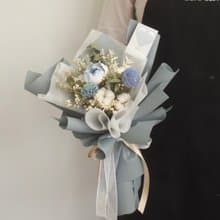 /湖水綠棉花花束/畢業花束 畢業禮 乾燥花 棉花 情人節 七夕 教師