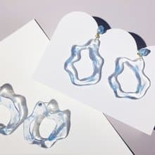 透明清爽感 異形波浪 小眾高級感耳飾\耳釘