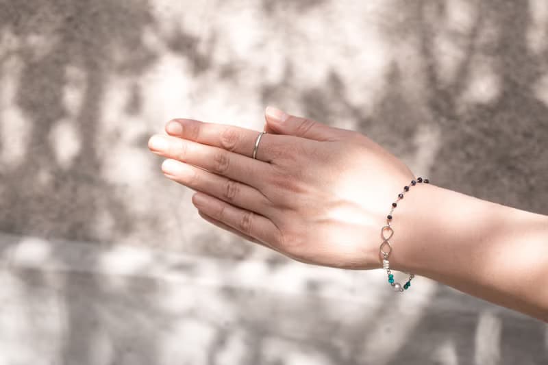 Chain bracelet, Turquoise, Sapphire, Pearl, 925 Sterling Silver, September gems