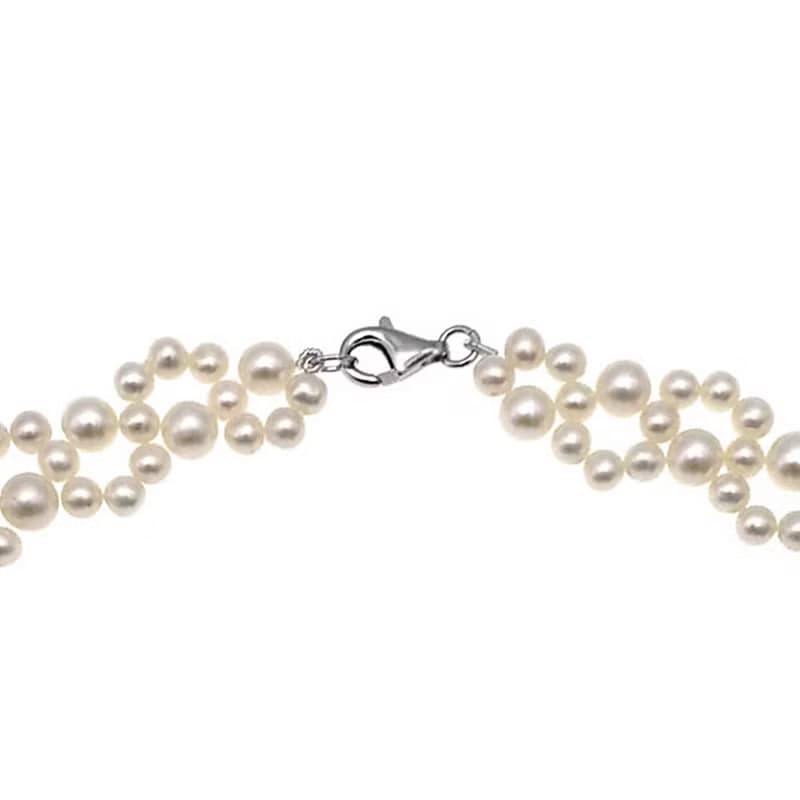 Lace-養殖淡水珍珠配925純銀織鏈