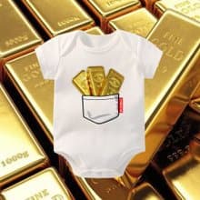 金條短袖包屁衣-白