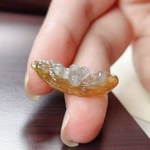 冰紅翡白肉巧雕翡翠蓮花 | 天然緬甸玉A貨翡翠 | 送禮