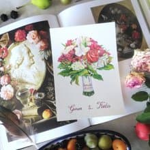 Custom Wedding Bouquet Painting Watercolor Bridal flowers Anniversary gift wife