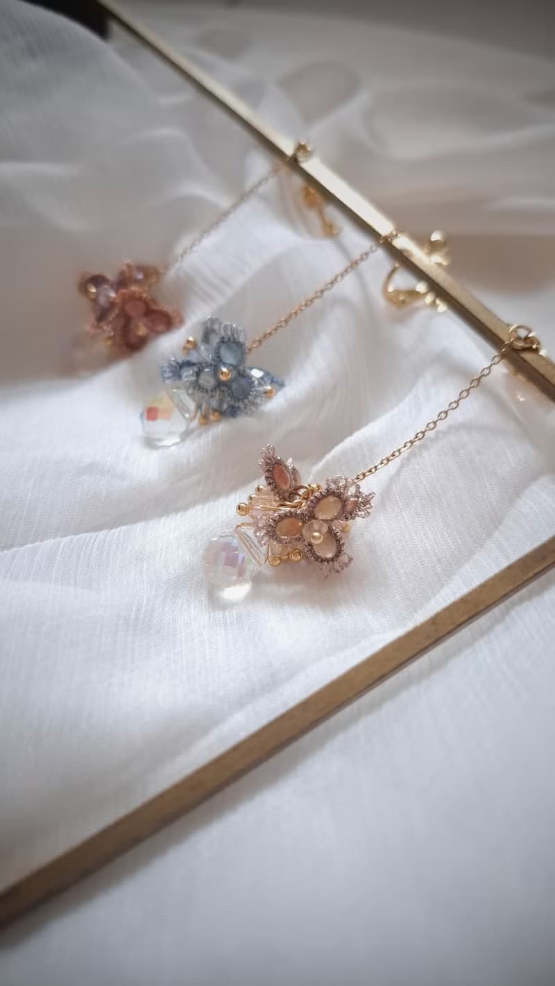 花淚 梭編蕾絲耳環