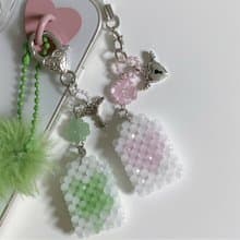 Lucky Love Charm Omamori Beads Keyring