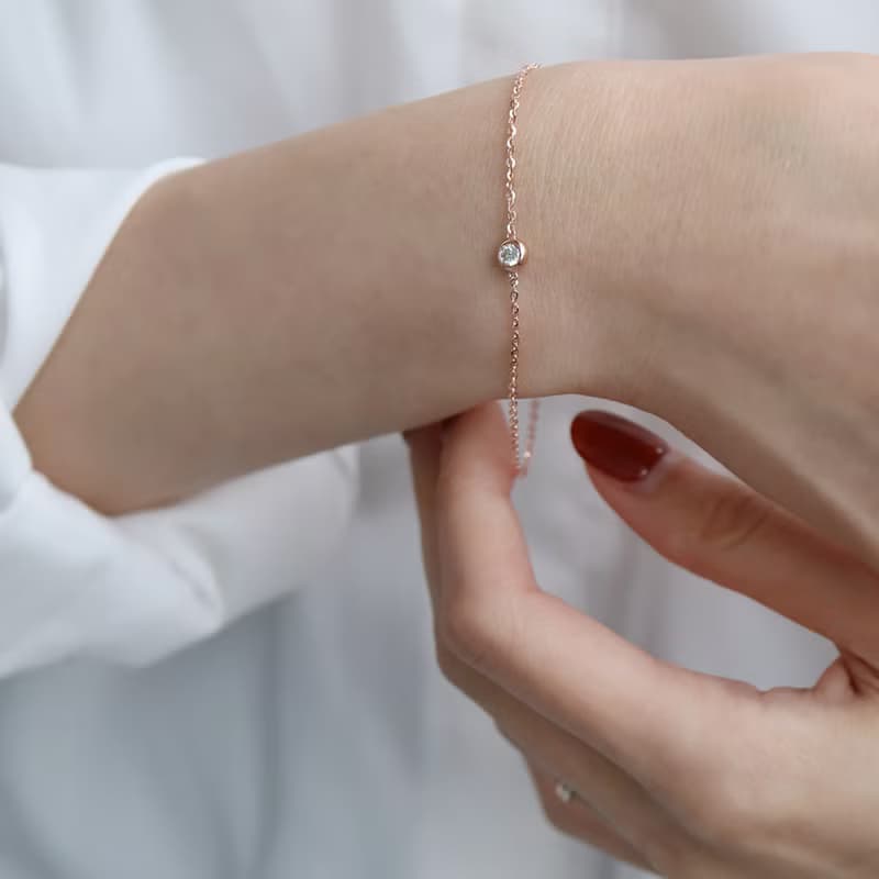 簡約圓鑽細手鍊
