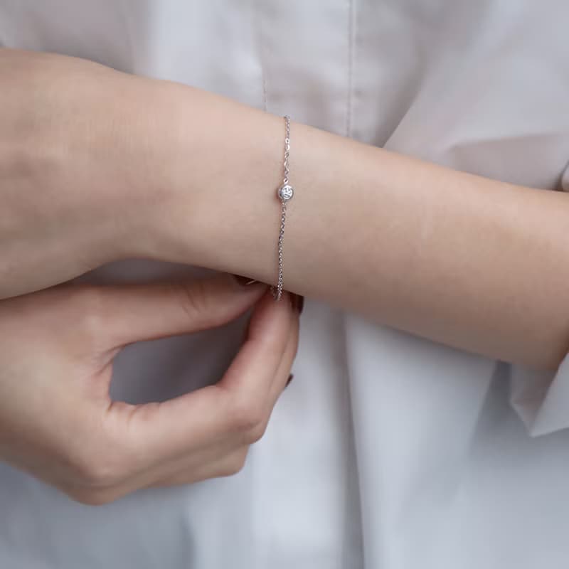 簡約圓鑽細手鍊