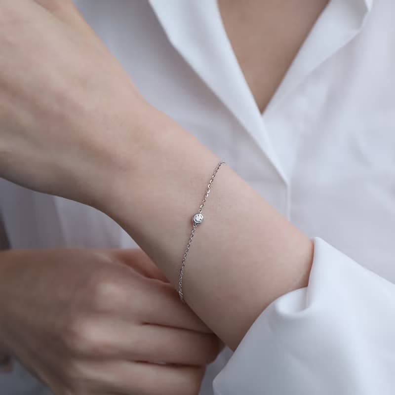 簡約圓鑽細手鍊