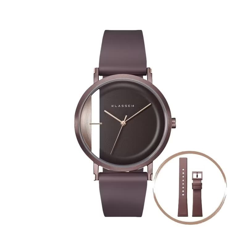 Imperfect Line 棕色矽膠錶帶手錶 32/40mm - 可定制