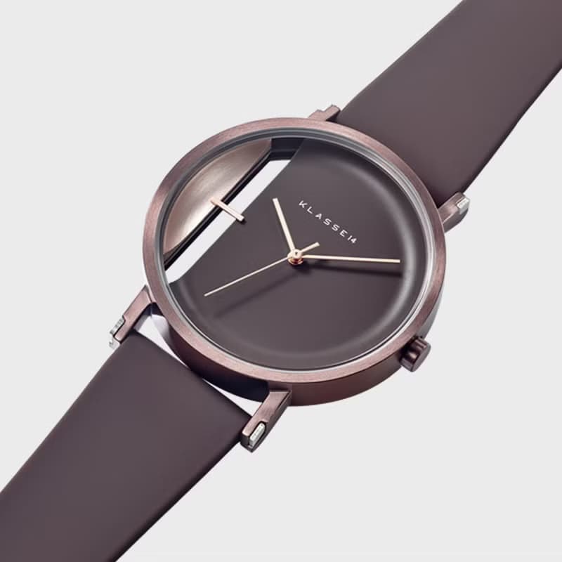 Imperfect Line 棕色矽膠錶帶手錶 32/40mm - 可定制