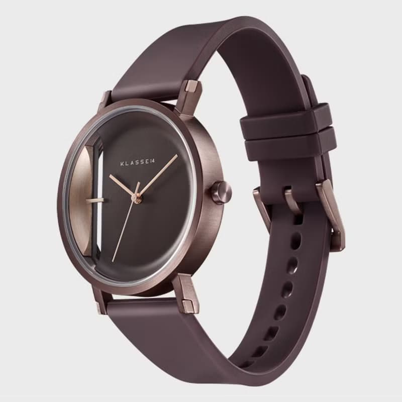 Imperfect Line 棕色矽膠錶帶手錶 32/40mm - 可定制