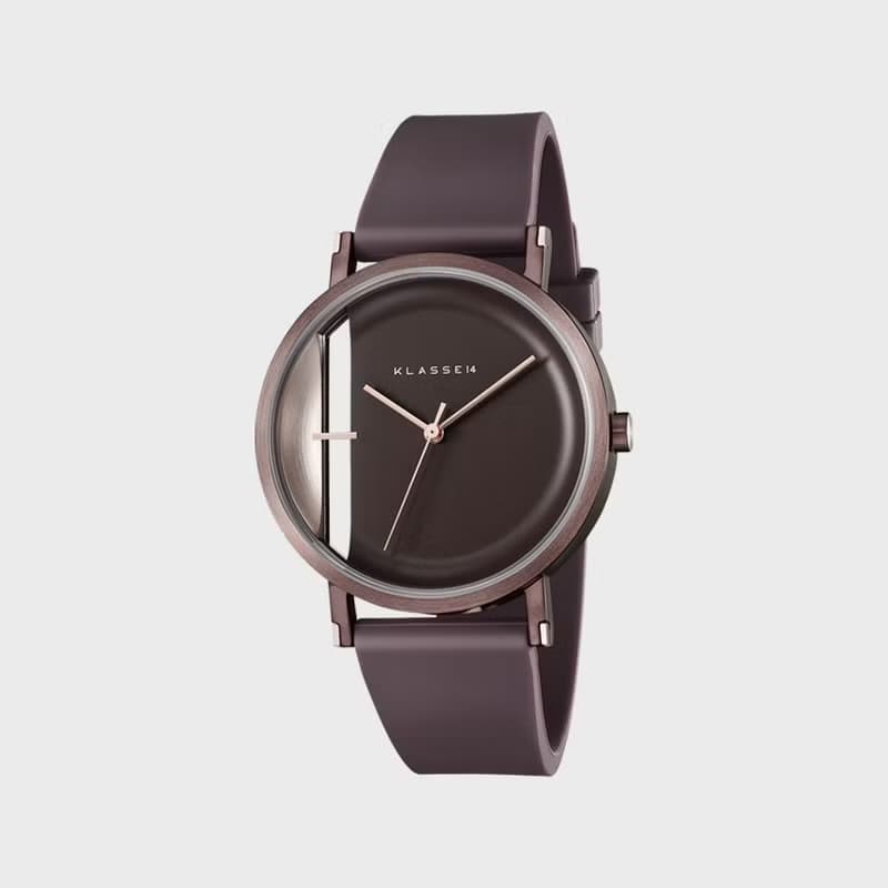 Imperfect Line 棕色矽膠錶帶手錶 32/40mm - 可定制