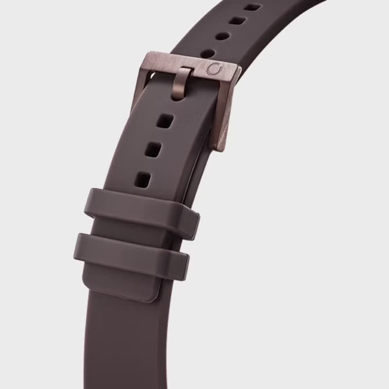Imperfect Line 棕色矽膠錶帶手錶 32/40mm - 可定制