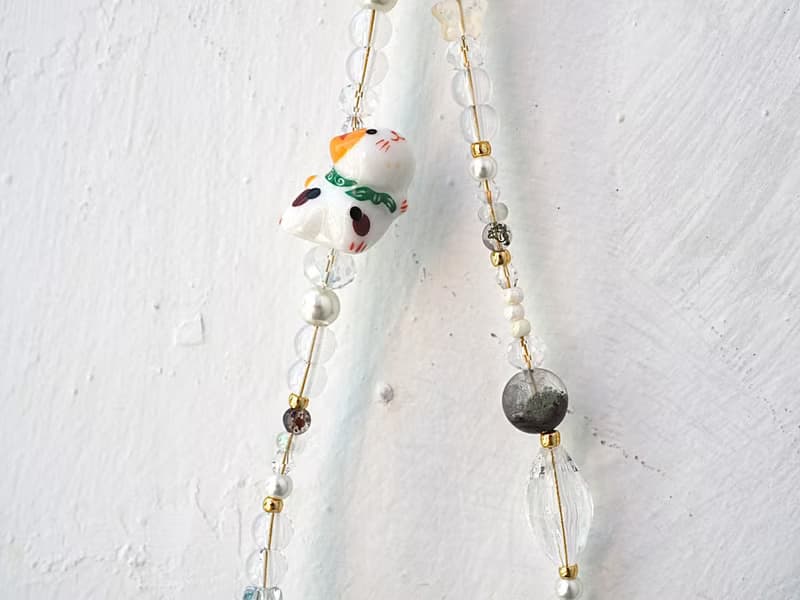 胖墩墩  仰望星空招財貓 事業運 綠幽靈 手機掛飾  附連接墊片