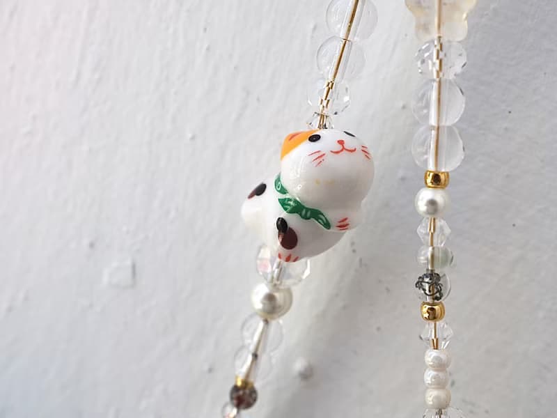 胖墩墩  仰望星空招財貓 事業運 綠幽靈 手機掛飾  附連接墊片