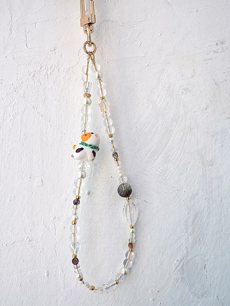 胖墩墩  仰望星空招財貓 事業運 綠幽靈 手機掛飾  附連接墊片