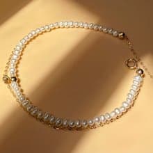 18K金天然淡水珍珠疊層手鍊 獨立原創設計 自然主義 聖誕最佳