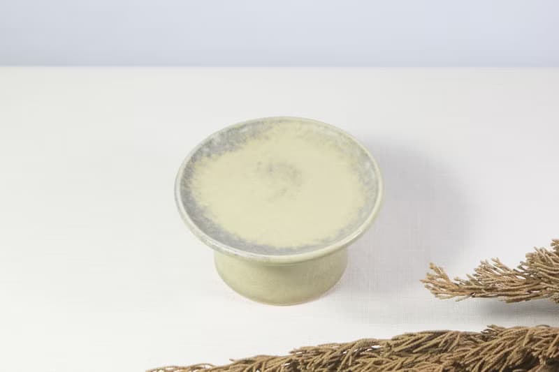 蜜黃渲墨葡灰小矮盤