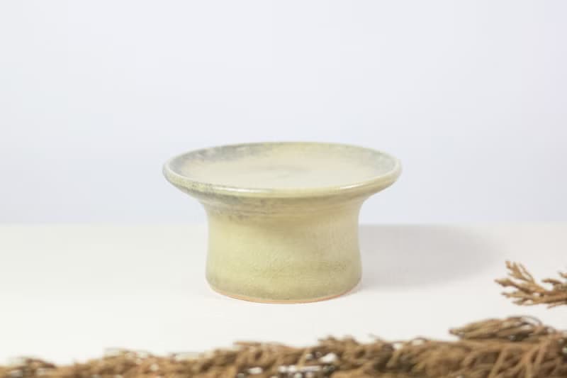 蜜黃渲墨葡灰小矮盤